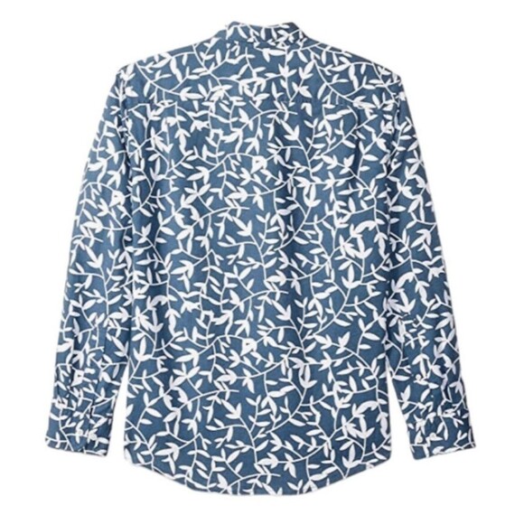 Amazon Essentials Men's Sz XL Blue long sleeved linen cotton shirt regular fit - Picture 2 of 14